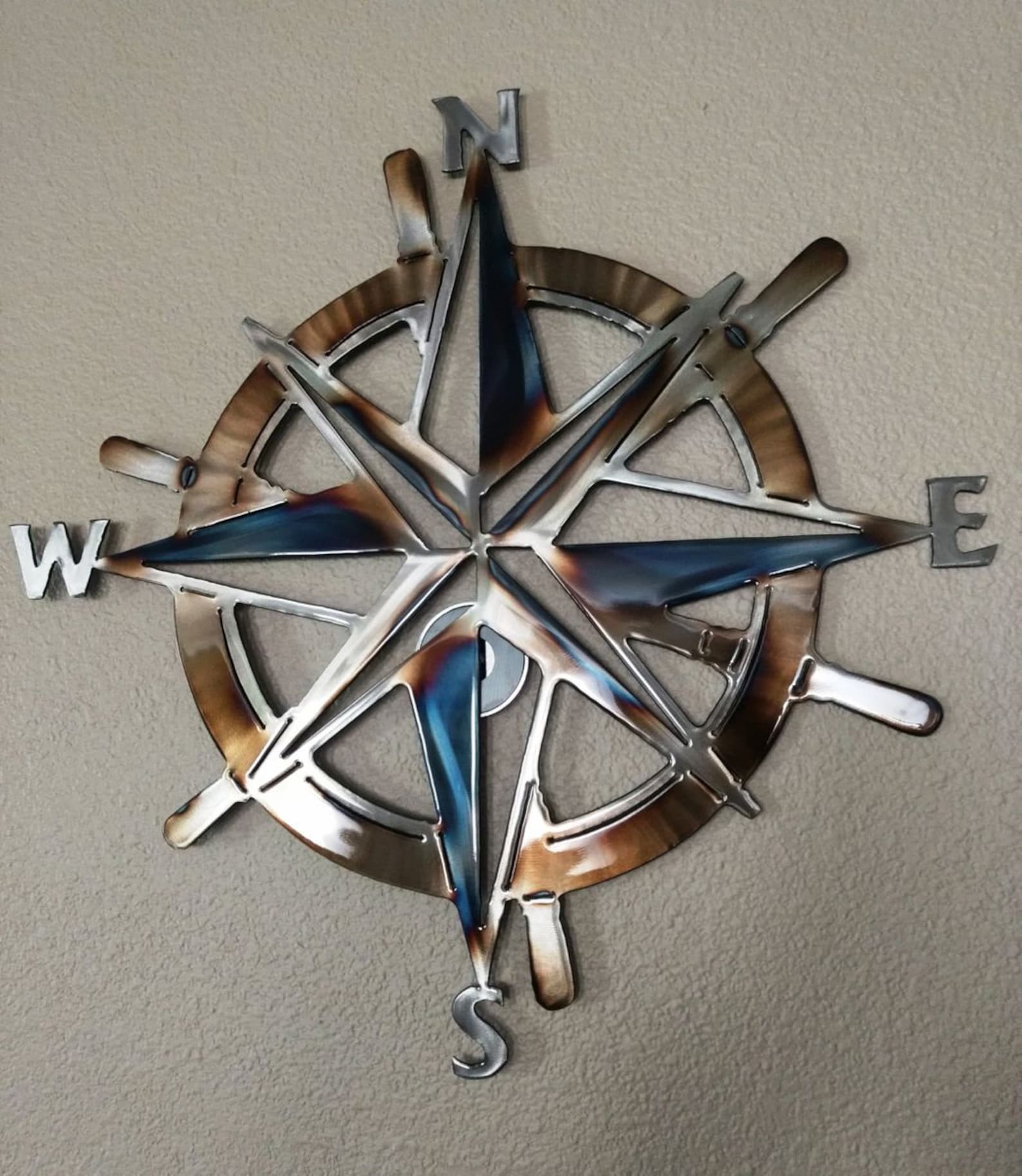 Metal Nautical Compass Rose Etsy