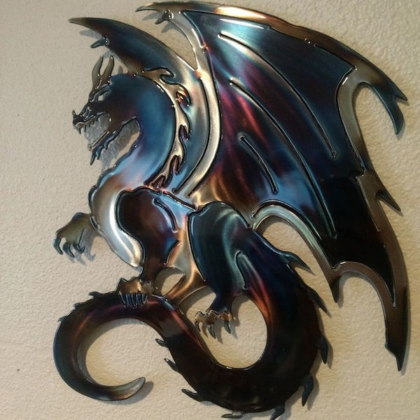 Dragon Metal Wall Art Etsy