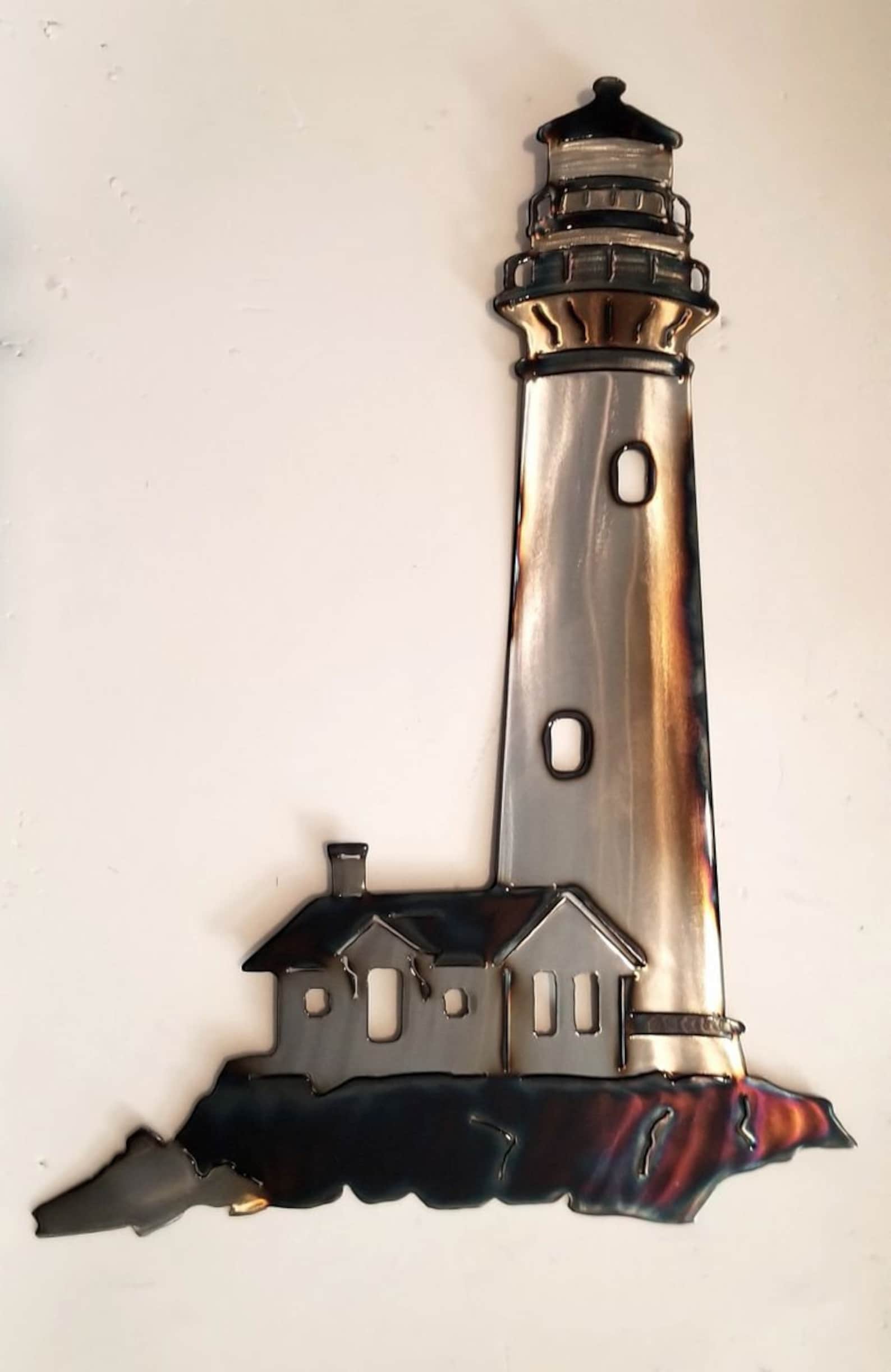 Metal Lighthouse Torched Wall Art Etsy