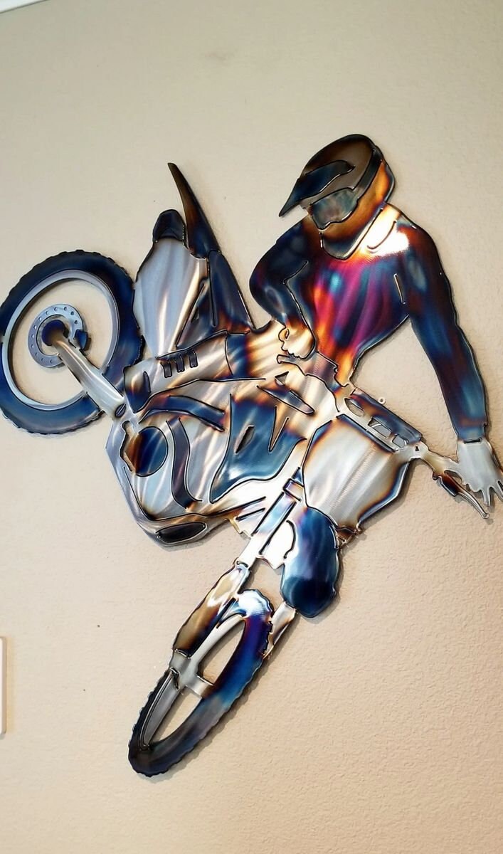 Dirtbike Motocross Whip Metal Wall Art Etsy
