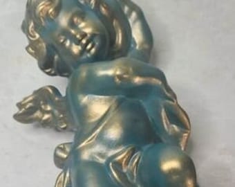 Pair of Ceramic Cherub Figure for wall