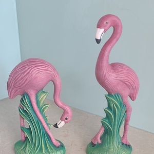 Pareja de Flamencos de Cerámica