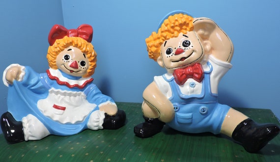 raggedy ann and andy ceramic dolls