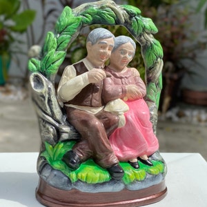 Elderly Couple Ceramic figure