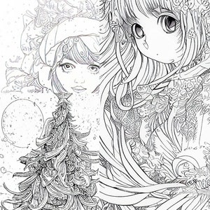 Coloring 5 Pages Printable Adult Coloring Page Book Instant Download Grayscale Illustration PDF