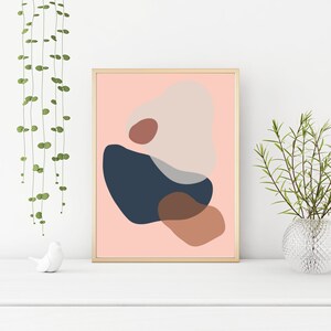Abstract Navy Pink and Sand Print, Pink Printable, Minimalist Print, Gallery Wall Print, Kids Room Print, Abstract Printable, Dorm Printable