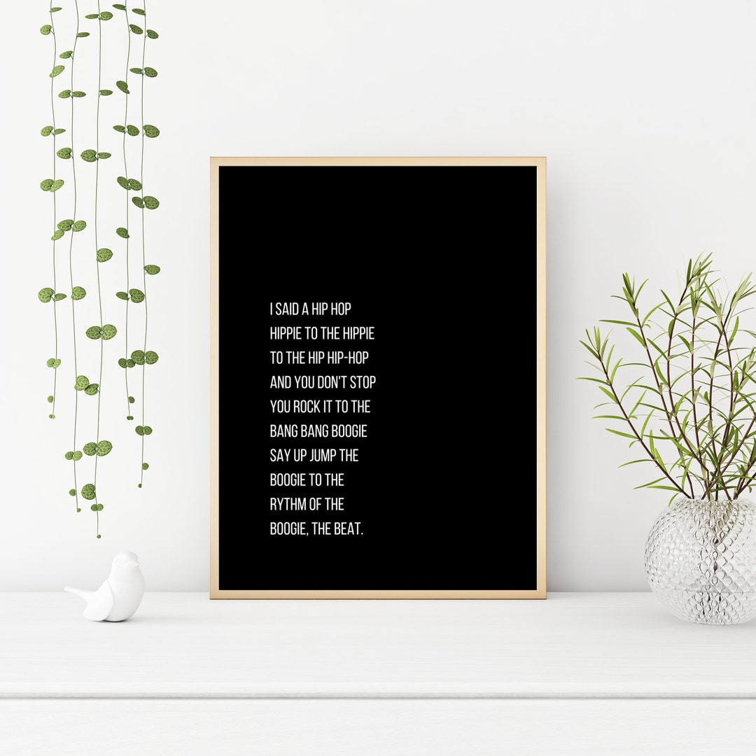 Rappers Delight, Humorous Quote, Gangster Black and White Art,modern ...