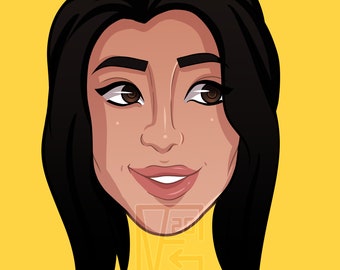 Icono de dibujos animados digitales personalizados/Retrato de avatar