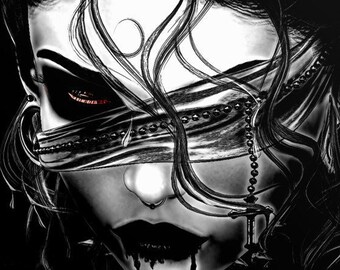 Framed Goth Art Print "Coma" - Dark, Sexy Decor (16x20 inches)