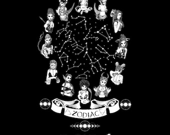 Wall Calendar 2026. Dark Zodiac. Goth. Astrology Calendar.