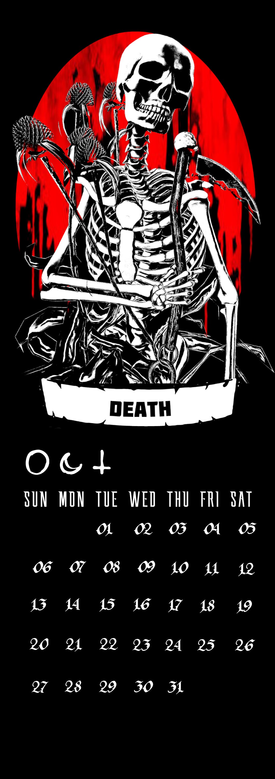 Wall Calendar 2024. Dark Tarot Calendar. Postcard Calendar. Goth