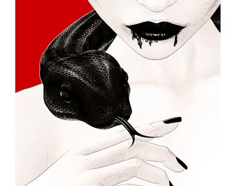 Evil Lurks_Fine art print_dark art print_ size a4