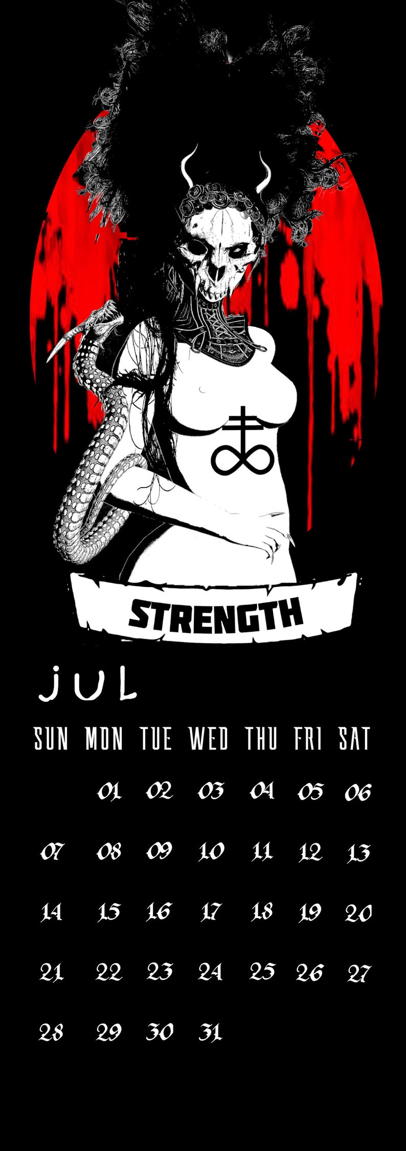 Wall Calendar 2024. Dark Tarot Calendar. Postcard Calendar. Etsy UK