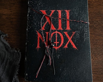 Handmade Dark Gothic Grimoire - Dark Tarot & Zodiac Journal with 24 Original Illustrations