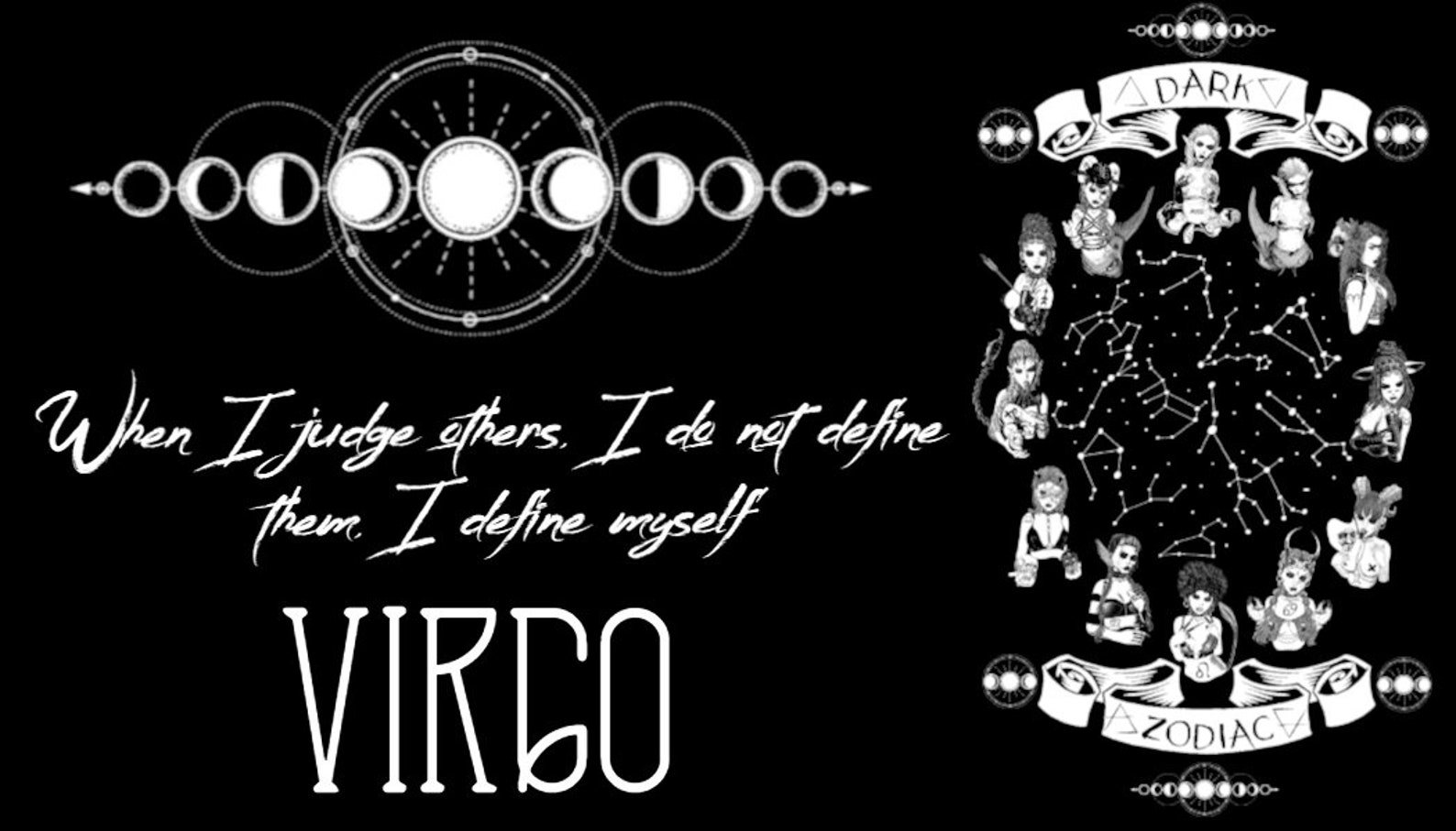 Dark Virgo. Dark Zodiac. Art Print. Dark Art Poster. Etsy