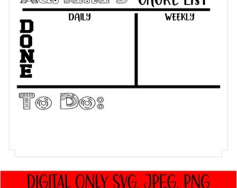 Chore List DIGITAL FILE ONLY