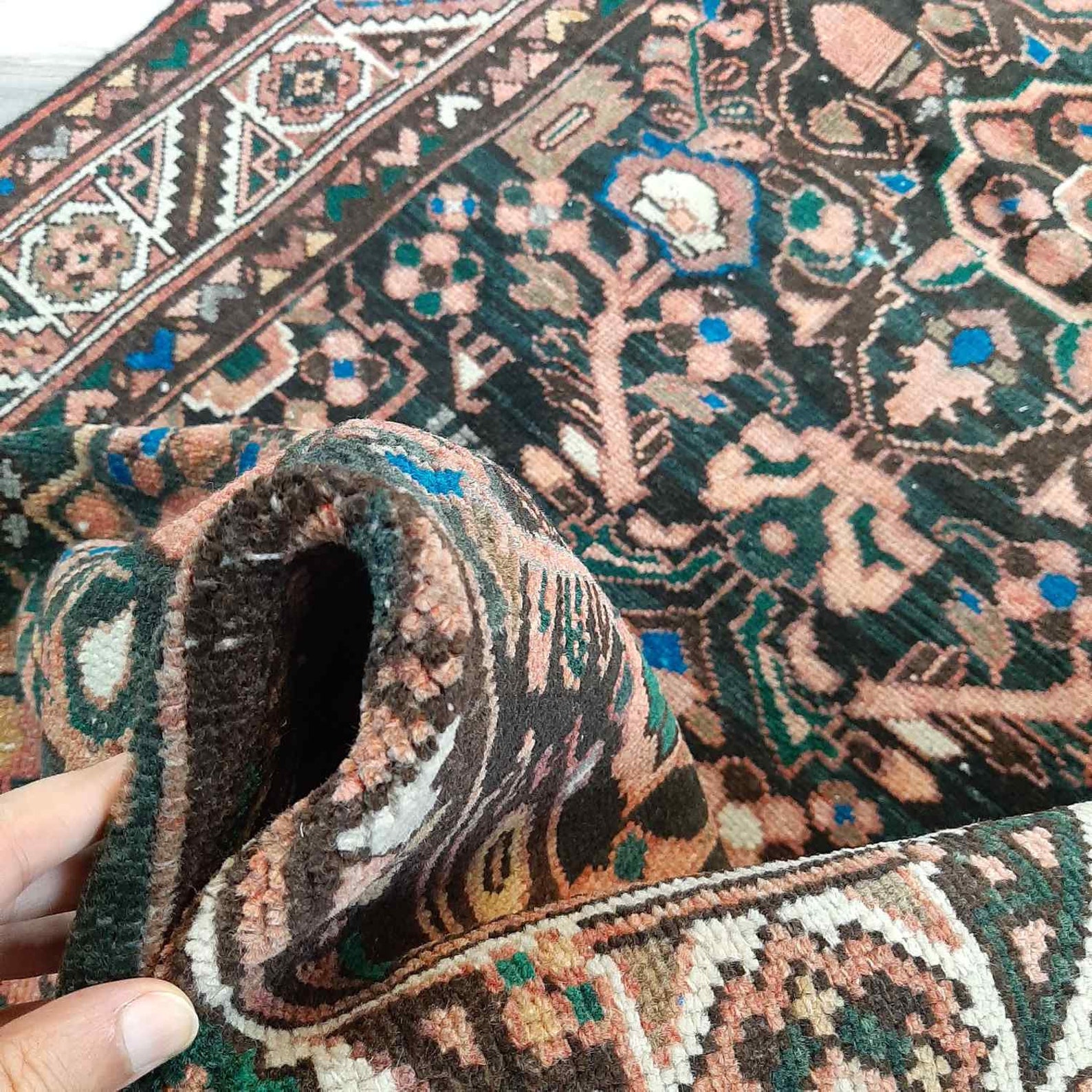 Vintage rug 13.2 x 3.5 ft 402 x 108 cm Vintage rug turkish