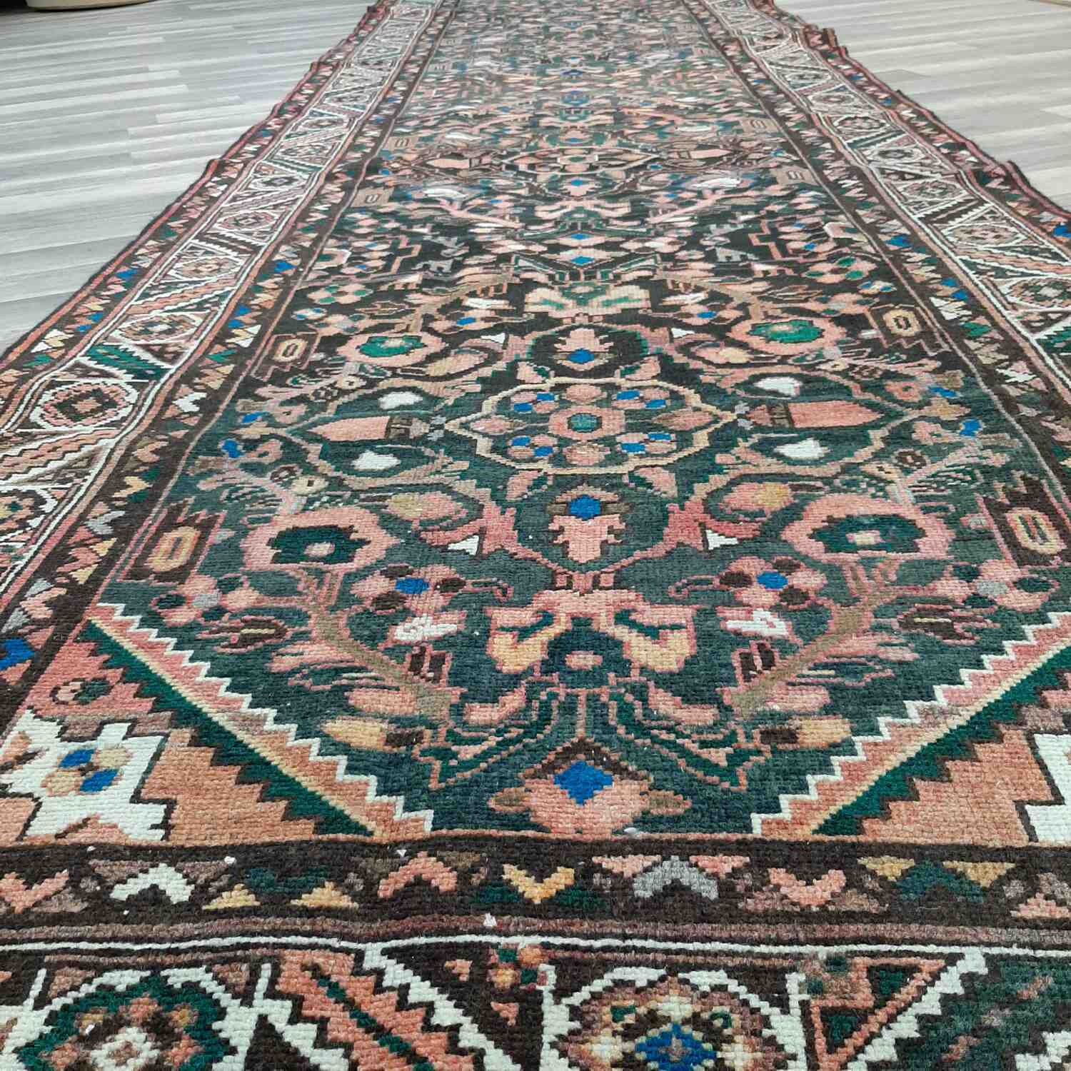 Vintage rug 13.2 x 3.5 ft 402 x 108 cm Vintage rug turkish