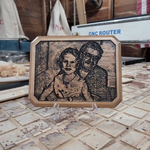 Custom Photo Engraved Portrait/ Your Photo/ wall hanger/ carved picture/ wall carving/photograph/memorial/wedding gift/keep sake/thin border