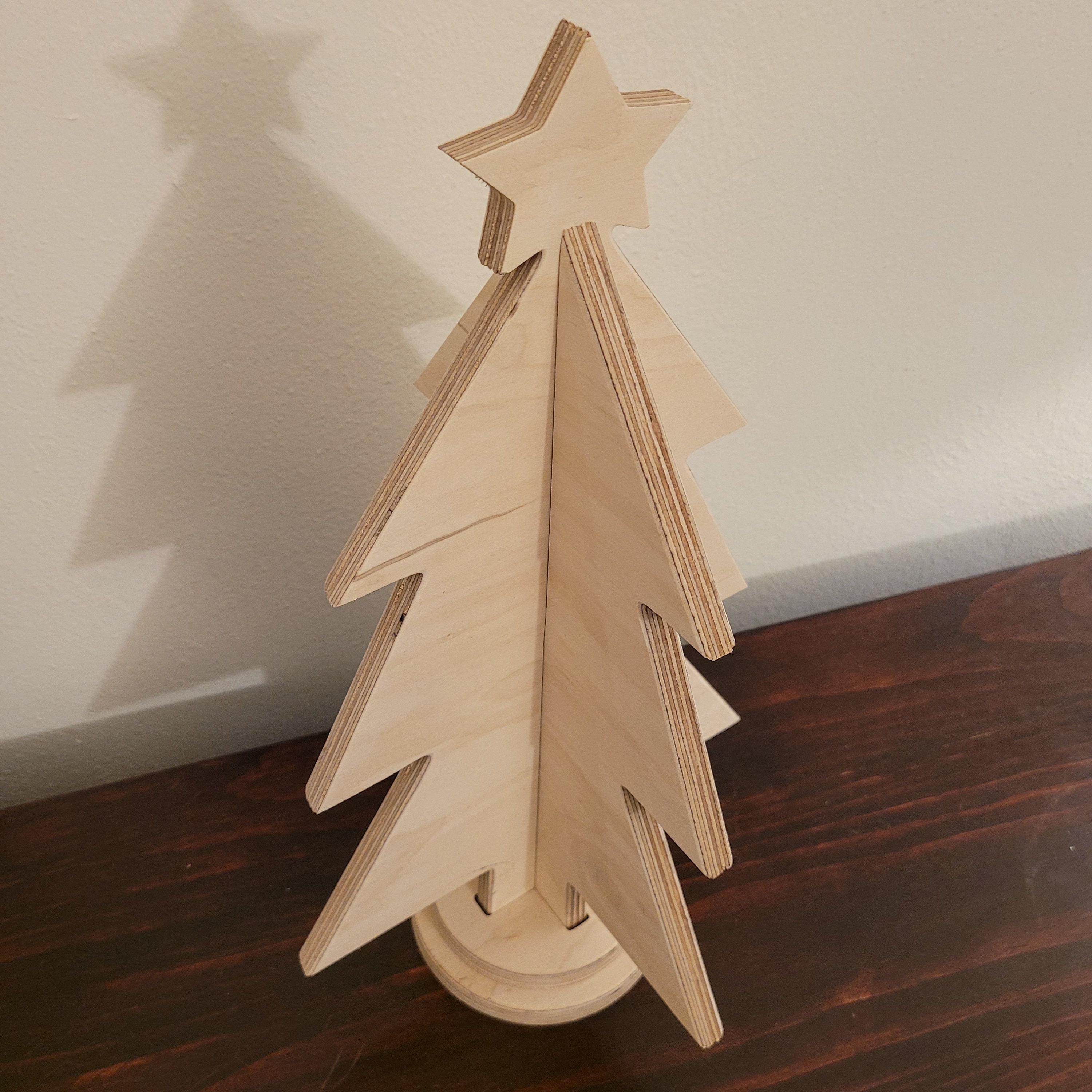 Unfinished Wooden 3D Tree/Christmas Tree Winter Mantle Decor/ Etsy