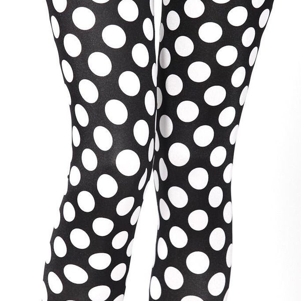 Legging noir et blanc à pois