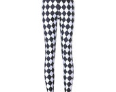 Black & White Harlequin Leggings - Plus size (16 - 20)