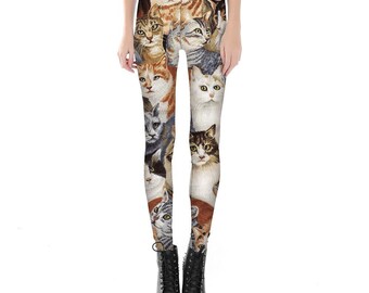 cat print tights