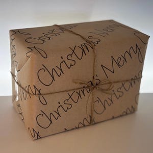 Christmas Personalised Wrapping Paper: Text Handwritten in Elegant Black for Thoughtful Gift-Giving