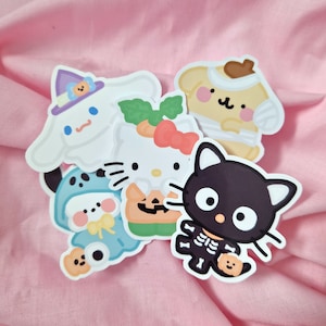 Kawaii Spooky Spirits Sticker Pack | Choco kitty, Kitty, Pompom, Poc Dog, Cinnamon