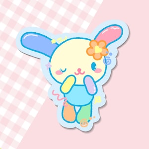 Usahana Rainbow Bunny Vinyl Glitter Sticker