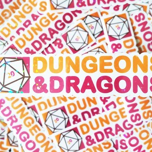 Pegatina de donas y dragones