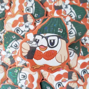 Sticker Rowlet hipster d'automne