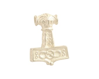 Pendant Thors hammer from Östergotland large solid 925 silver white