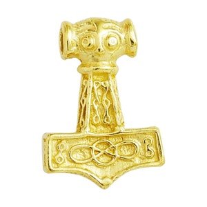 Pendant Thor&#39;s Hammer from Östergotland small solid 585 yellow gold