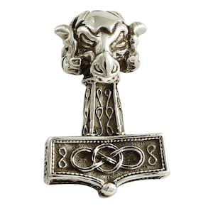 Thor&#39;s Hammer pendant with ram&#39;s head 925 silver antique