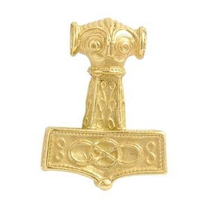 Celtic Field - Thor&#39;s Hammer pendant from Östergotland, large, solid 585 gold