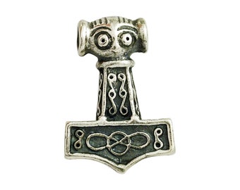 Pendant Thor&#39;s Hammer from Östergotland small solid 925 silver antique