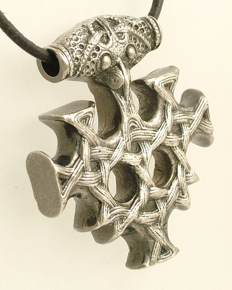 Pendant Thors Hammer Hiddenseekreuz large solid 925 silver antique