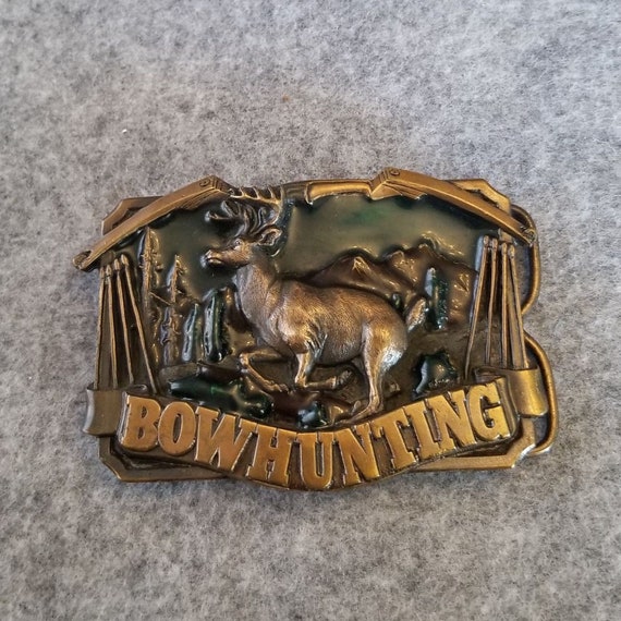 1983 Bergamot Bowhunting brass belt buckle