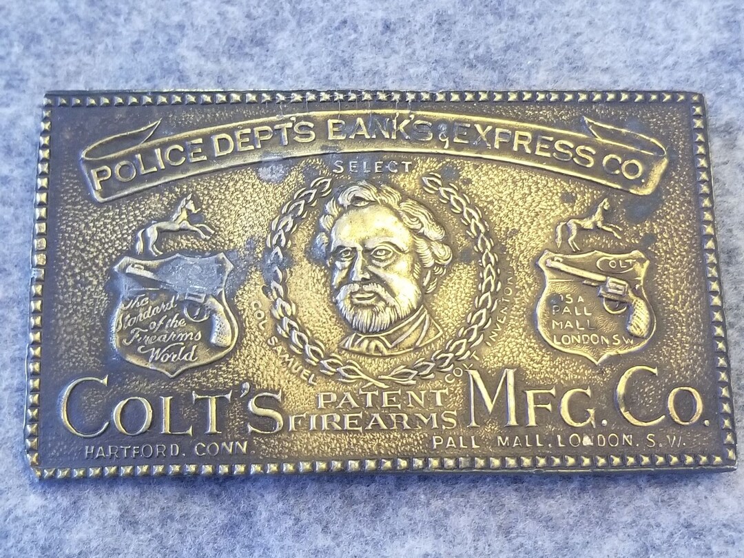 RARE 1970s Colt Brass Belt Buckle, Heavy Etsy