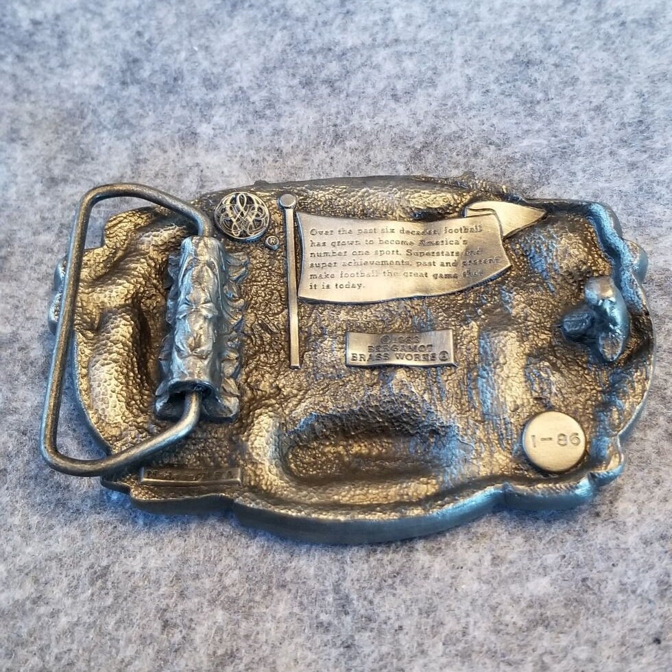 1983 Bergamot Football Brass Belt Buckle Etsy