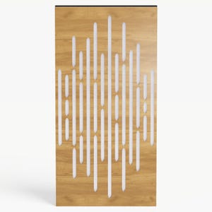 Narrow Acoustic Panel &quot;Wave-F&quot; with Velvet Fabric  | Decorative Soundproofing | Sound-Absorbing and Diffusion | Size: 50x25cm