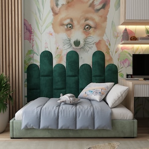 Upholstered Soft Veloured Decorative Wall Art Acoustic Headboard Panels for Children&#39;s Room | Padded Boards | Causy Room, Railings, Playroom