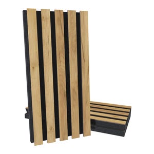 Acoustic Slat Wood(HDF) &quot;Pole-HALF&quot; Wall Panels | Sound Absorption & Diffusion | Noise Reduction | Stylish Decor for Studios and Interiors