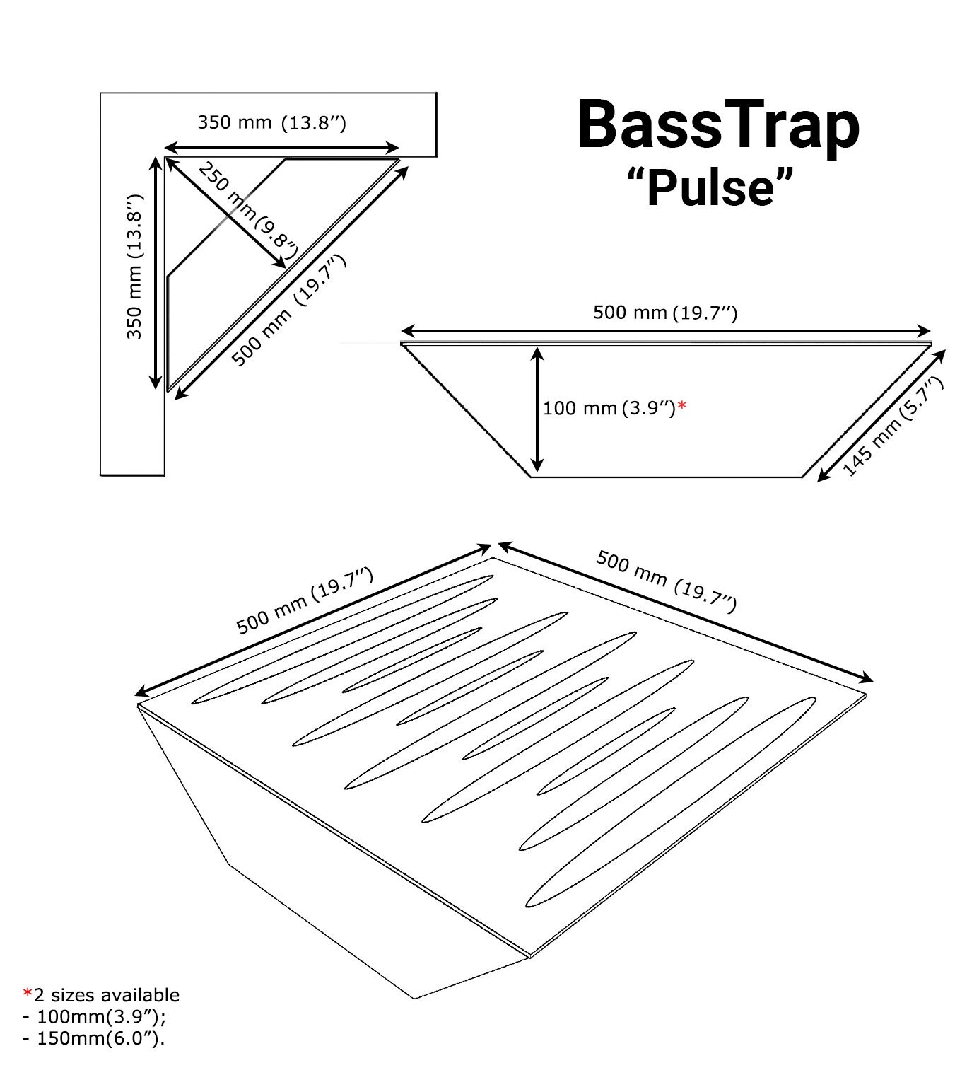 録音スタジオ向けコーナーアコースティックベーストラップ