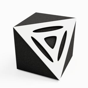 Ceiling Corner Bass Trap «TRICUB-Pulse»  Acoustic Foam with Perforated Laminated HDF Plate |  23x23x23cm | Cube Bass Trap