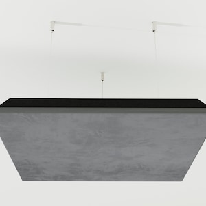 Ceiling Velvet Fabric Sound Acoustic Decorative Art Panels «Cinematic» with mounting kit | 50 x 50 x 5 cm | Acoustic Cloud Panel
