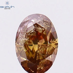 0.25 CT Oval Diamond Enhanced Brown Pink Color Natural Perfect for Creating Unique Engagement Ring Diamond Jewelry TFS-256