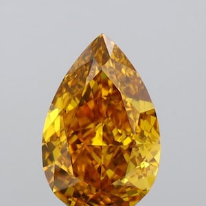 GIA Certified 0.51 CT Pear Natural Diamond Brownish Orangy Yellow Color A Diamond Ring to Last a Lifetime of Memories 1031