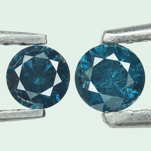 0,32 CT/2 PCS, formato redondo, diamante solto natural, corte redondo, cor azul, presente, joias, anel de diamante, TRD-55